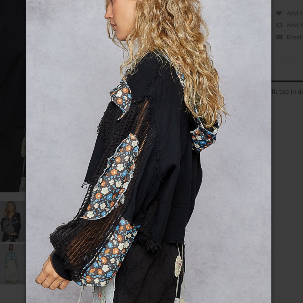 New POL Black Jacket with Floral Pattern - Picture 5 of 8